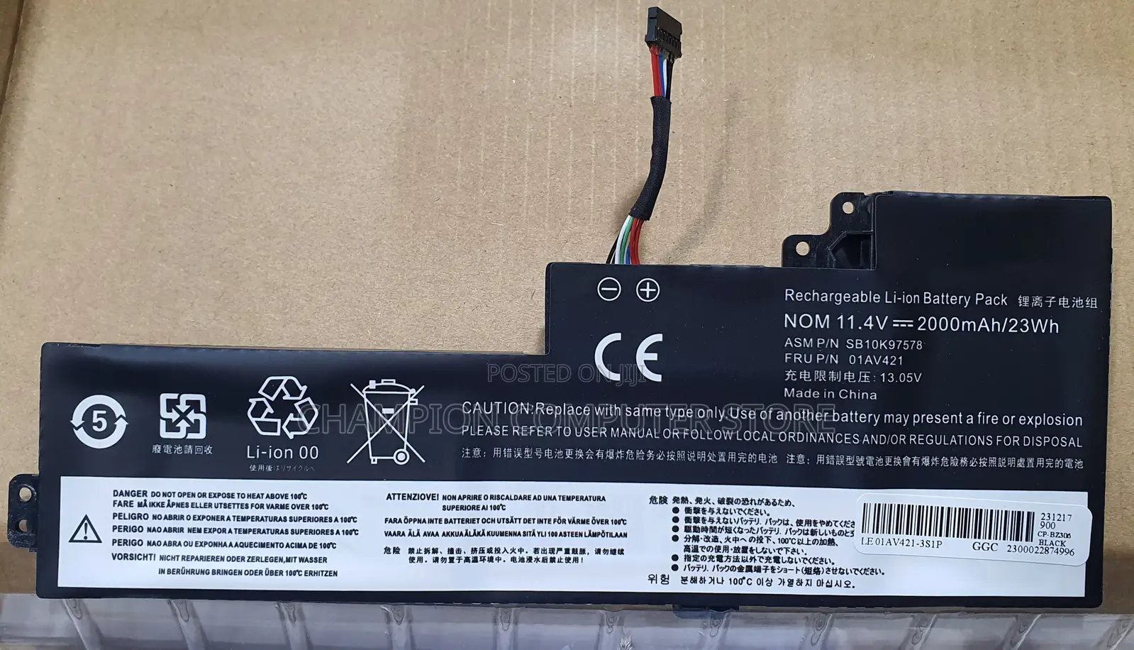 Lenovo Thinkpad 01av421 for T470 20he T480 A475 A485 Tp25 Series