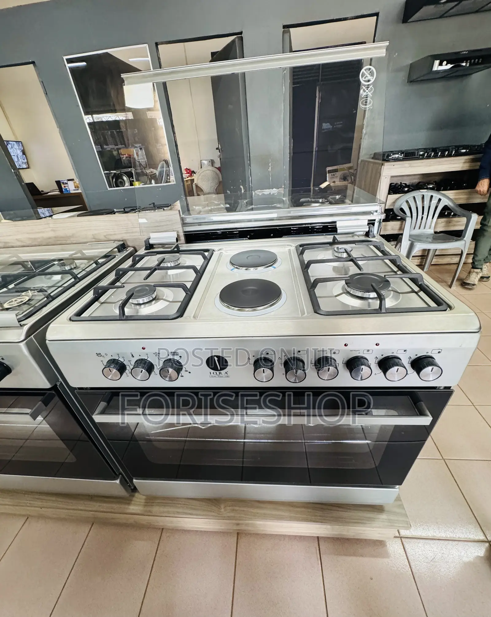 Iqra (90*60)Cm 4 Gas Euro Burners & 2 Hotplate Electric Cooker