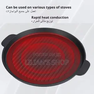 New Cast Iron Grill Pan With a Wooden Base