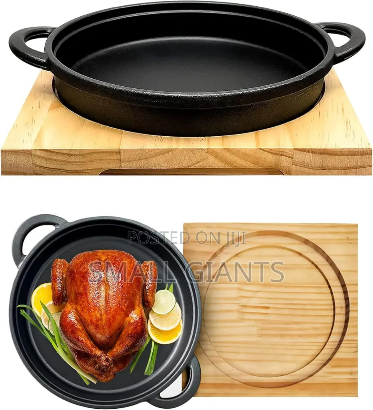 Crystals Cast Iron Frying Pot Pan Grill