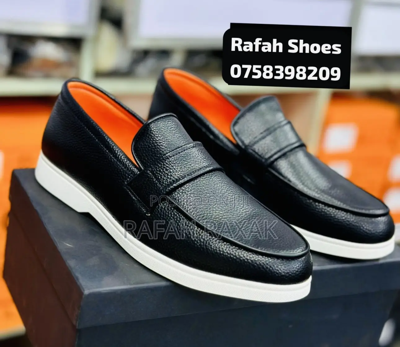 Original Black/White Smart Casual Santoni Loafers