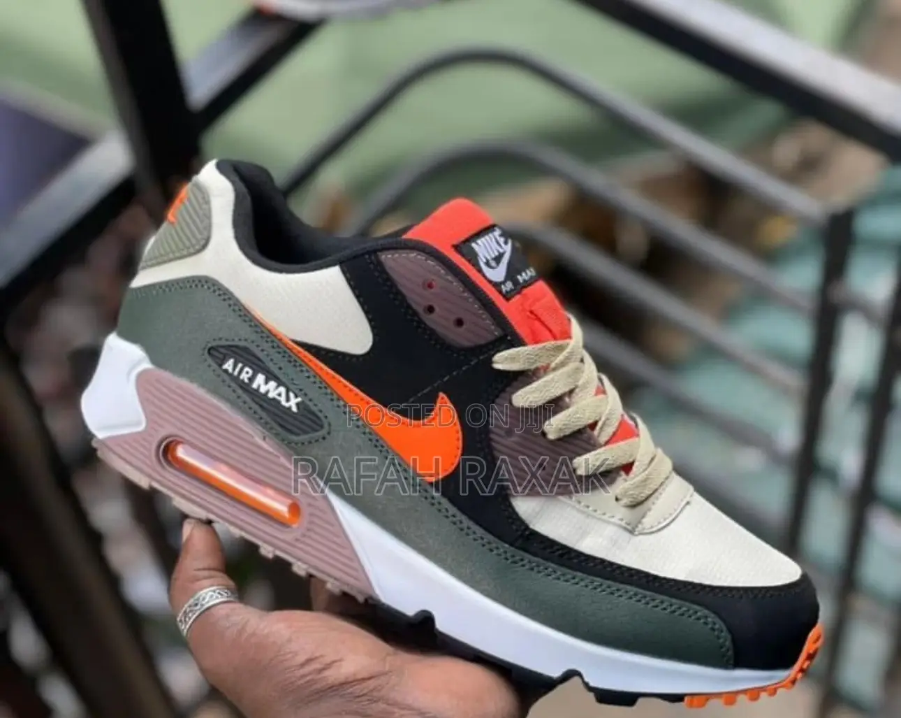 Nike Air Max 90 Dark Army Tweed Olive & Orange Sneakers