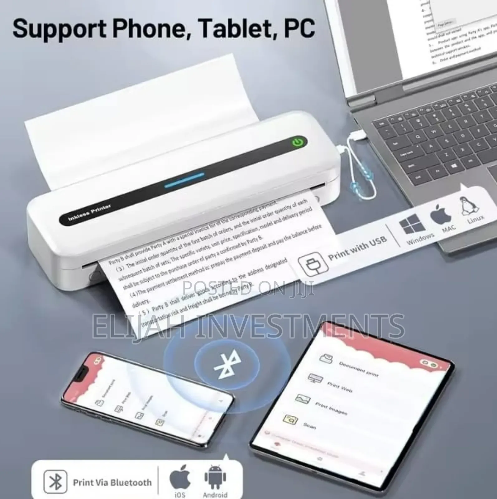 Portable Inkless Thermal Printer.
