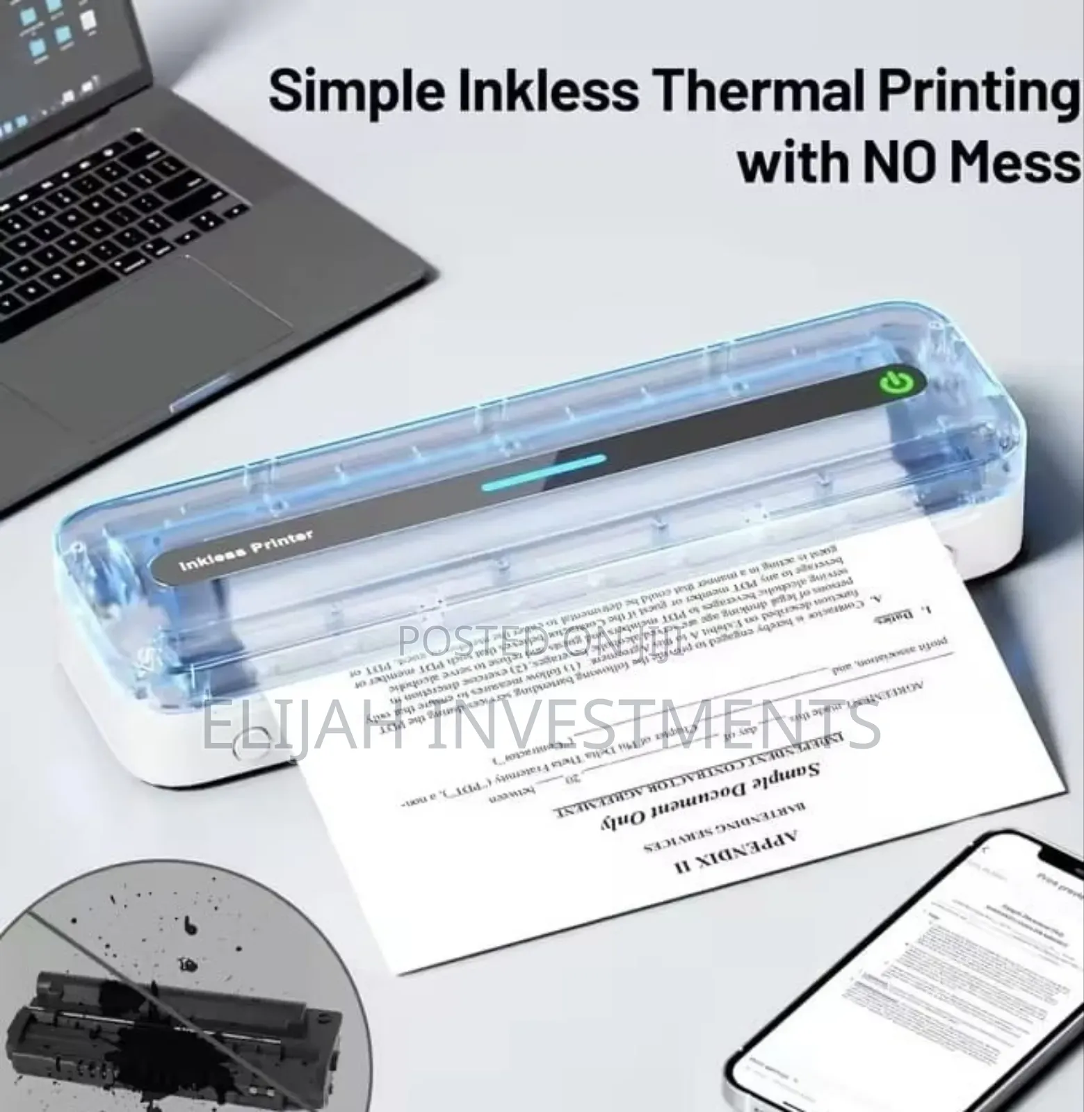 Portable Inkless Thermal Printer.