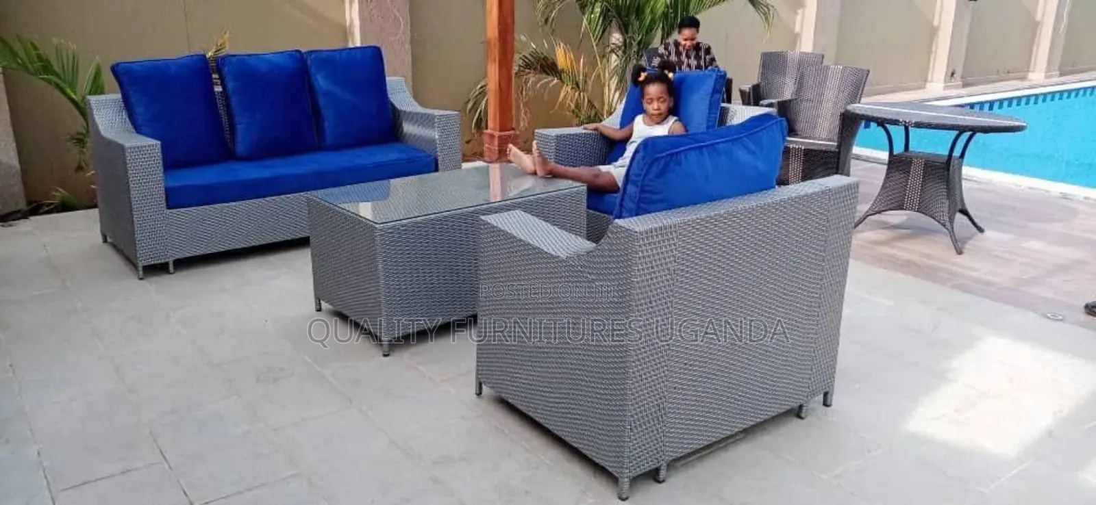 6 Seater Rattan Fibre Sofa Set