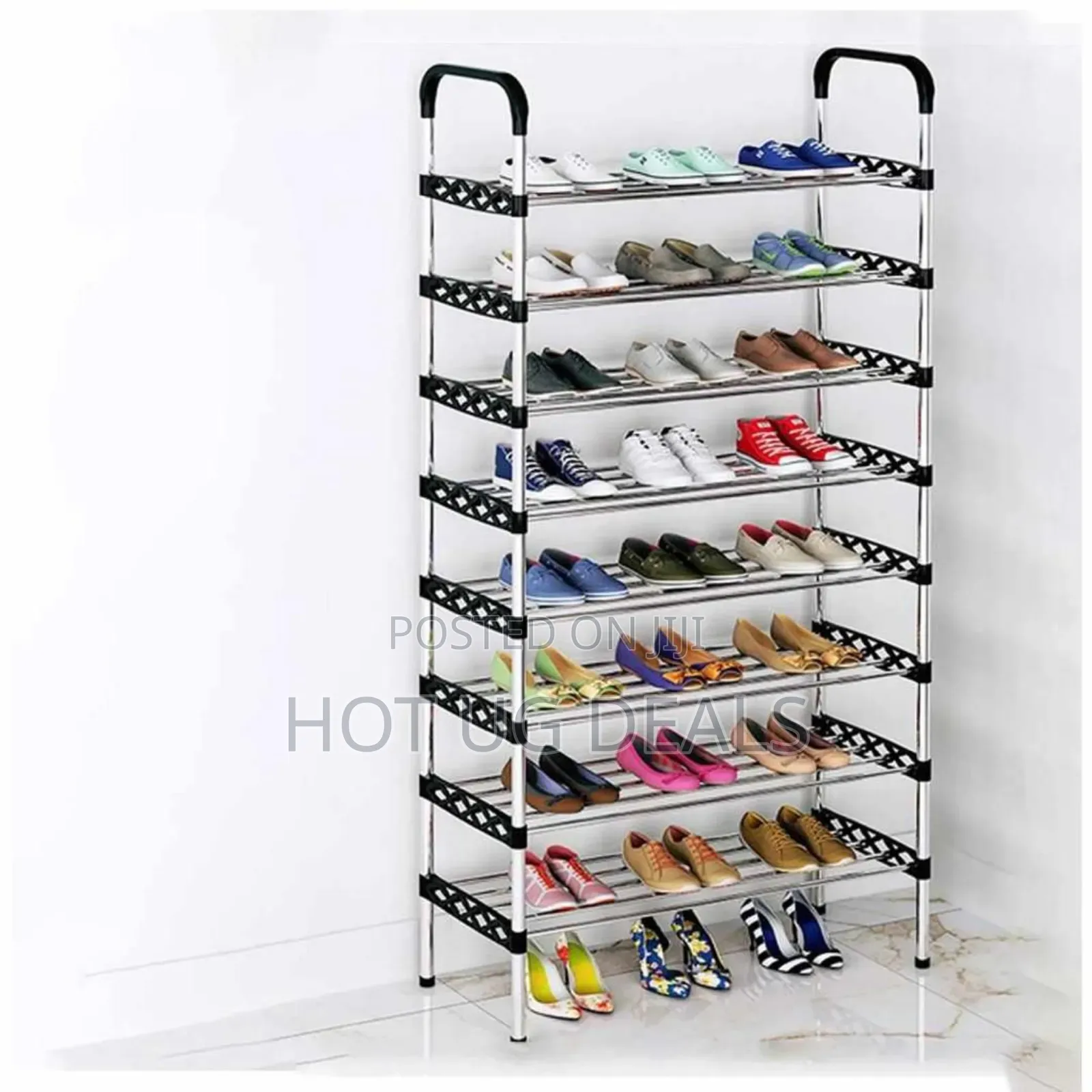 8 Layers Multi-tier Stainless Steel Shoe Rack Stackable