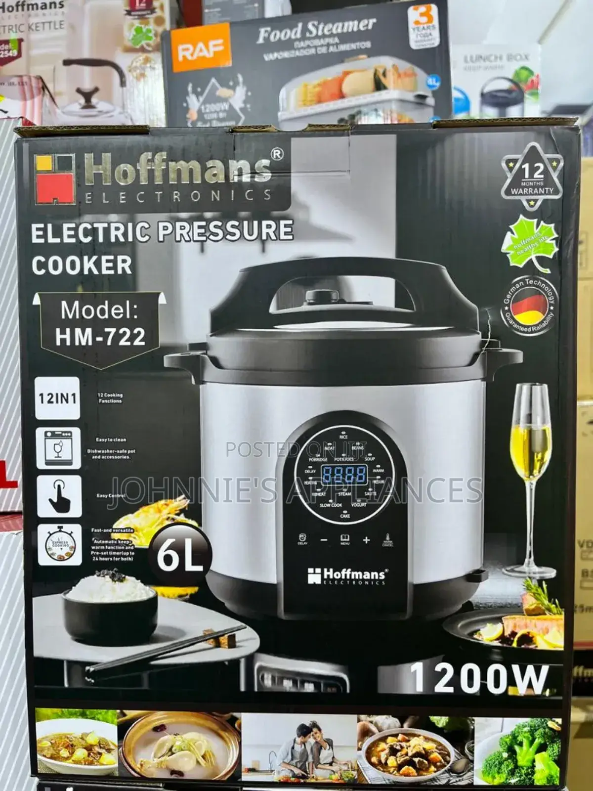 Hoffmans Electric Pressure Cooker 6l – Model Hm-722
