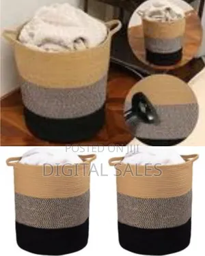 Cottonjute Rope Laundry Basket, 16.2x14.2 Inch, Woven Basket Blanket