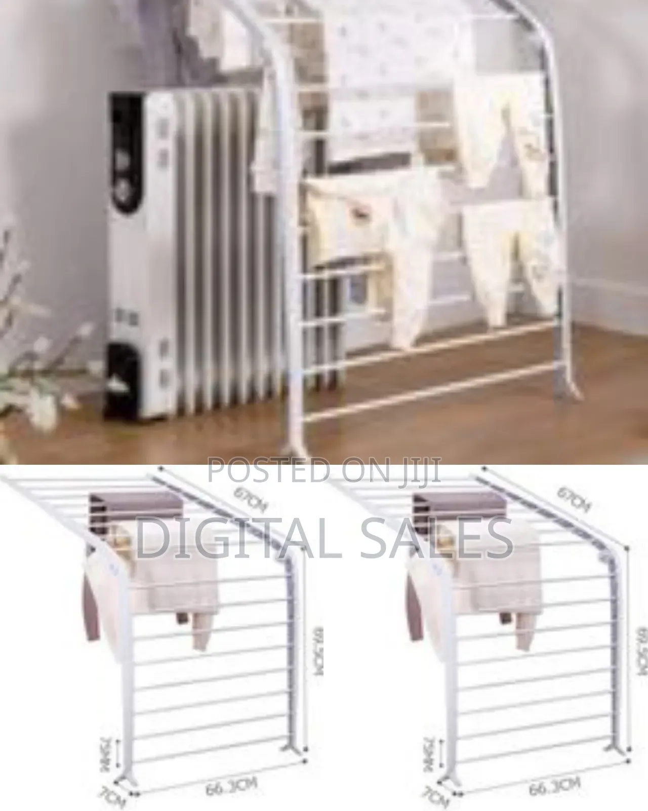 2 in 1, 16 Rail Clothes Airer Clothes Drying Rack Wall