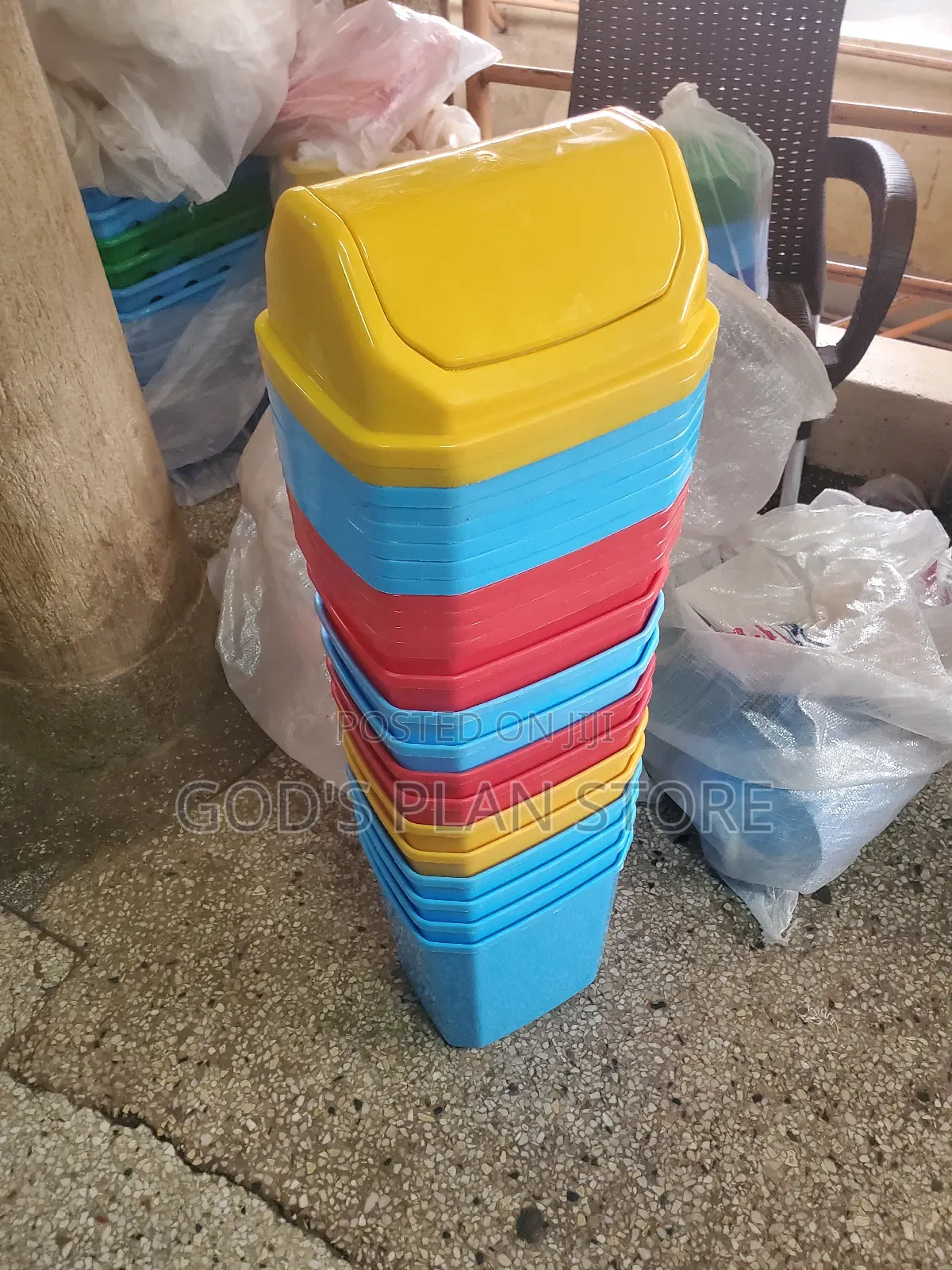 Yellow Swing Plastic Dust Bins