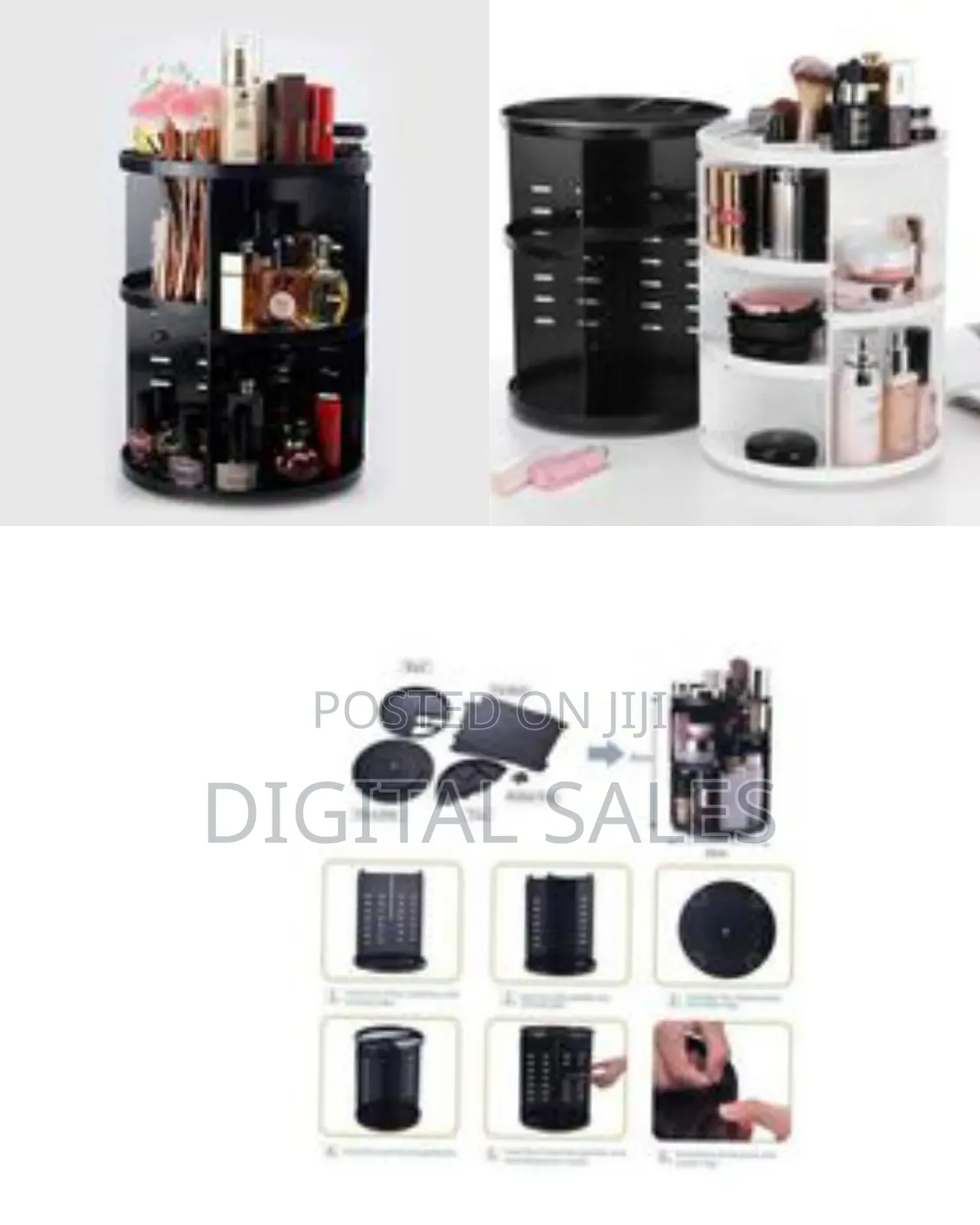 Rotating Adjustable Cosmetic Jewelry Makeup Organizer Storage Box
