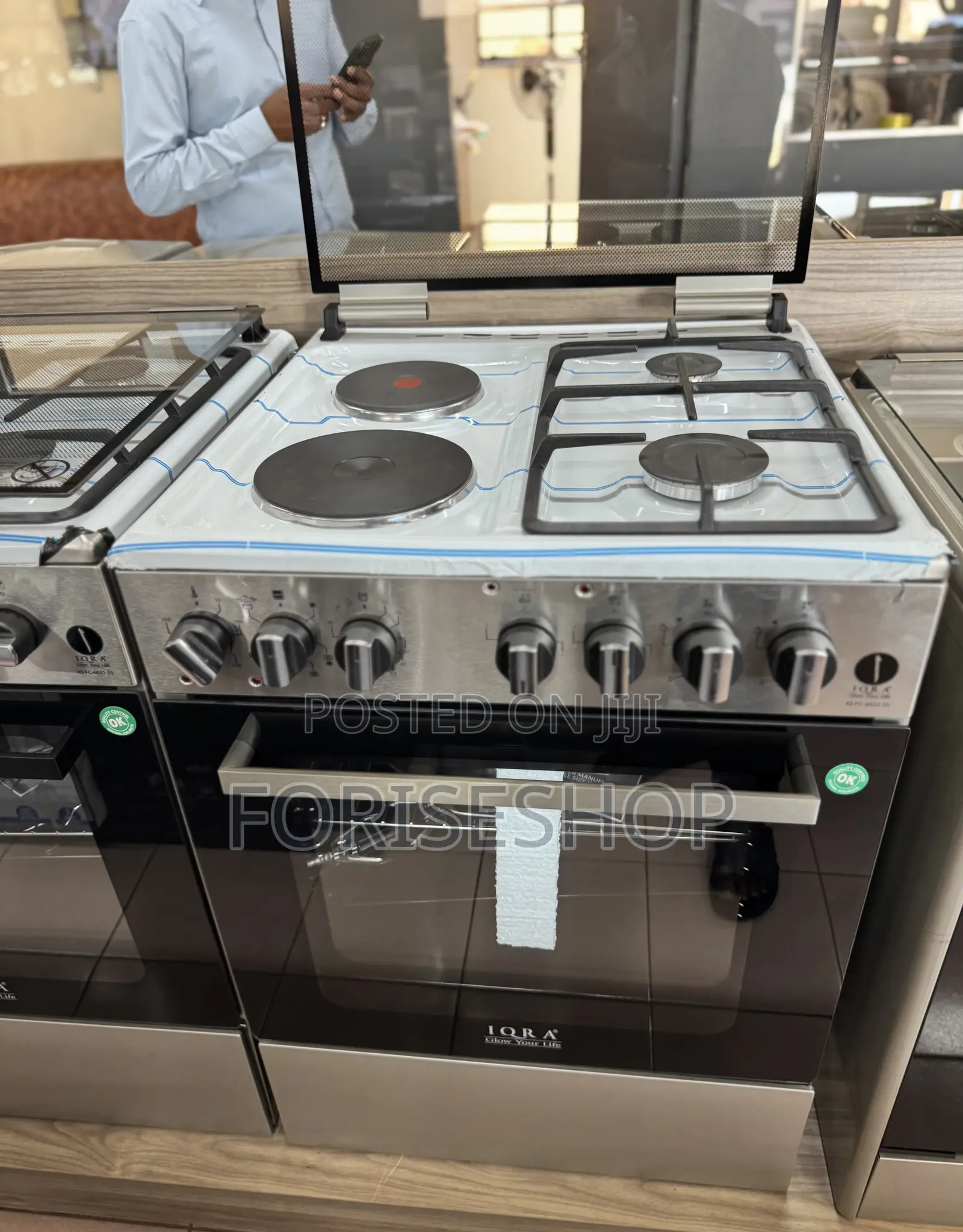 Iqra Cooker (60*60)Cm 2gas Euro Burner + 2electric Oven & Dishwarmer