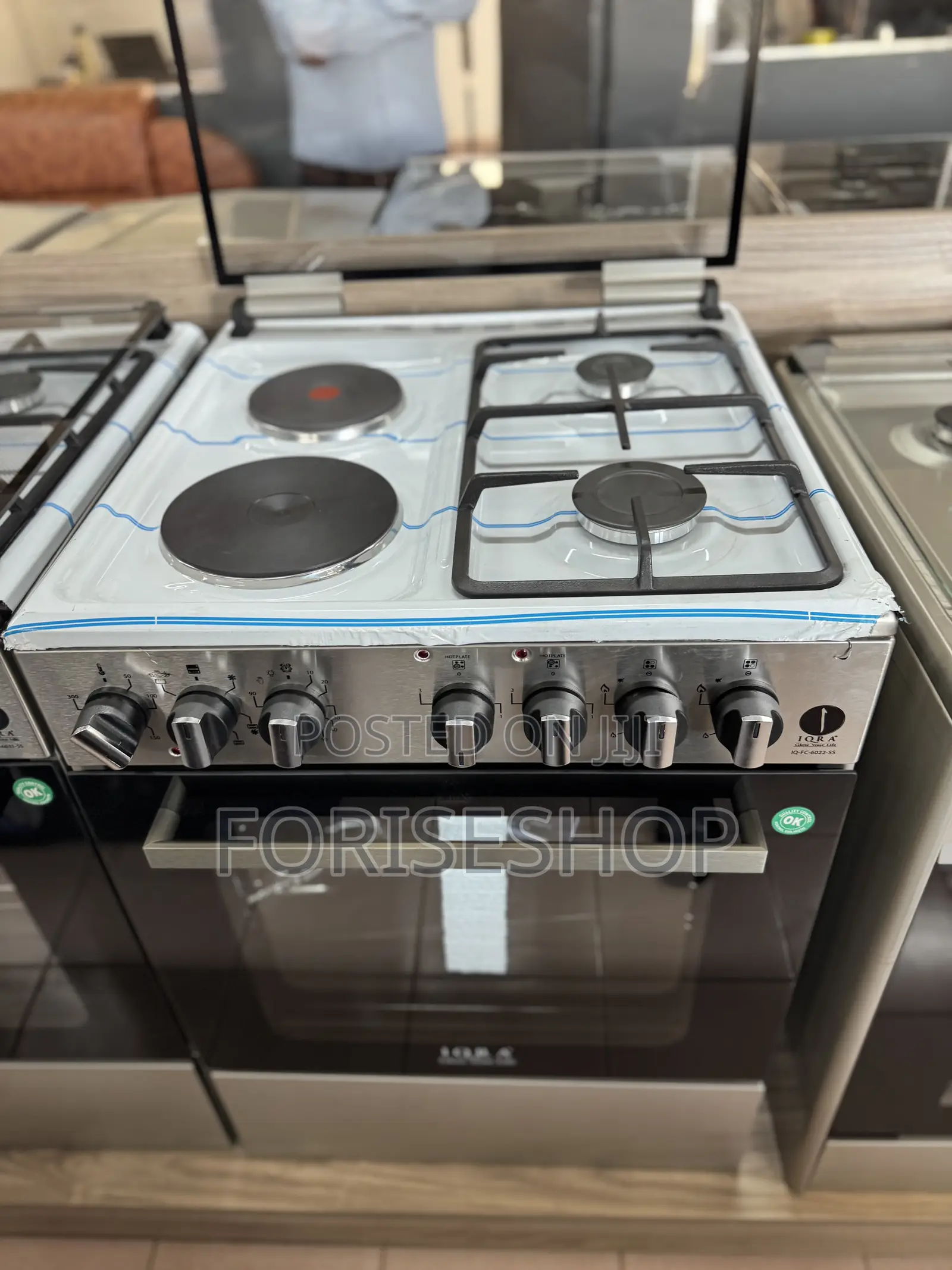 Iqra Cooker (60*60)Cm 2electric & 2gas Euro Burner With Dishwarmer