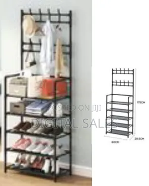 Multi-functional Hat Coat Stand With 5 Tier Shoe Rack Storage Clothes