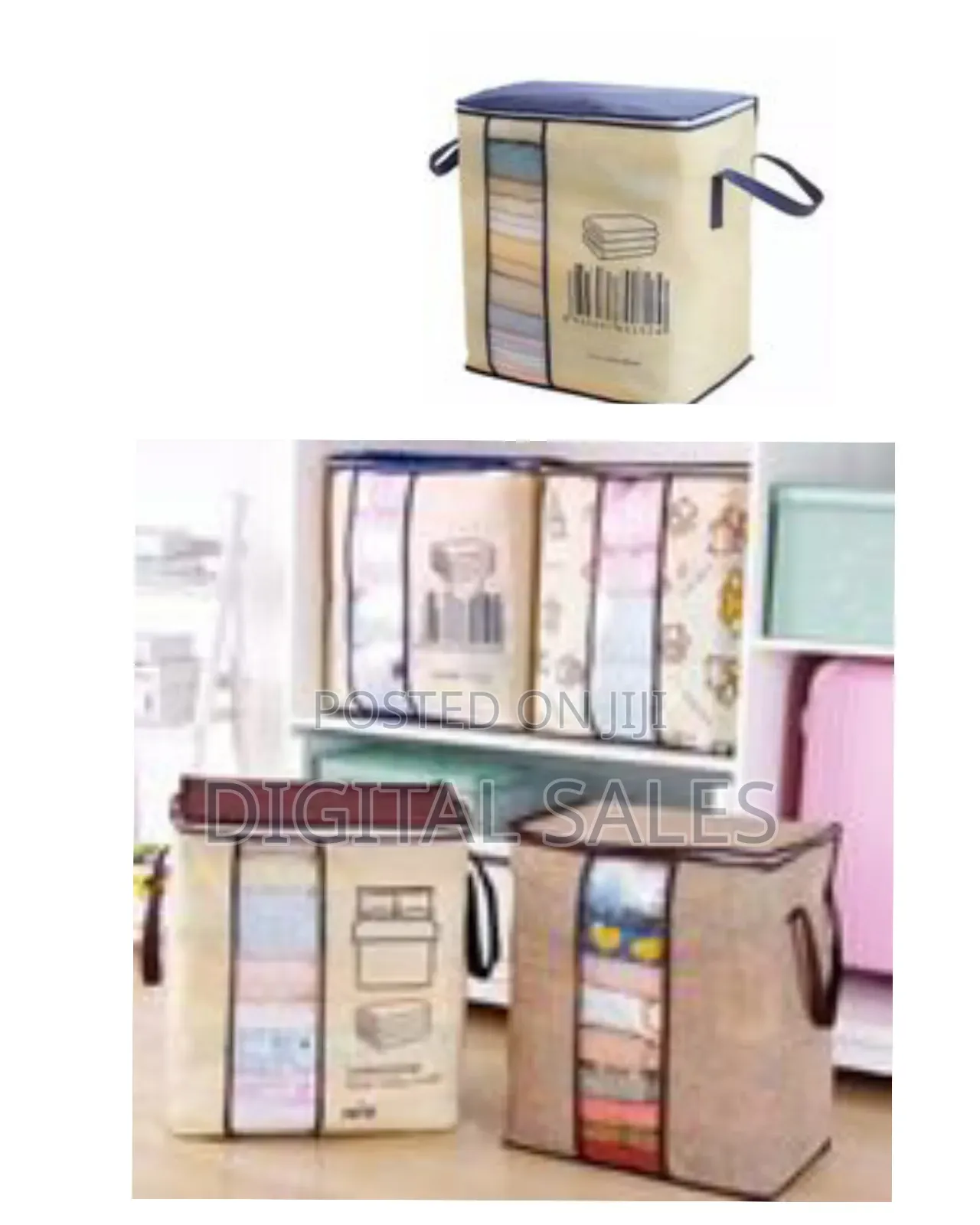 Portable Clothes Storage Bag Organizer For Pillowcase Blanket Bed