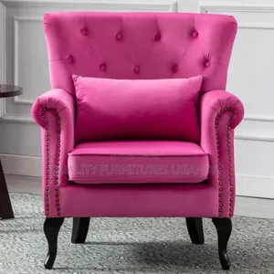 Single Seater Pink Chesterfield Couch