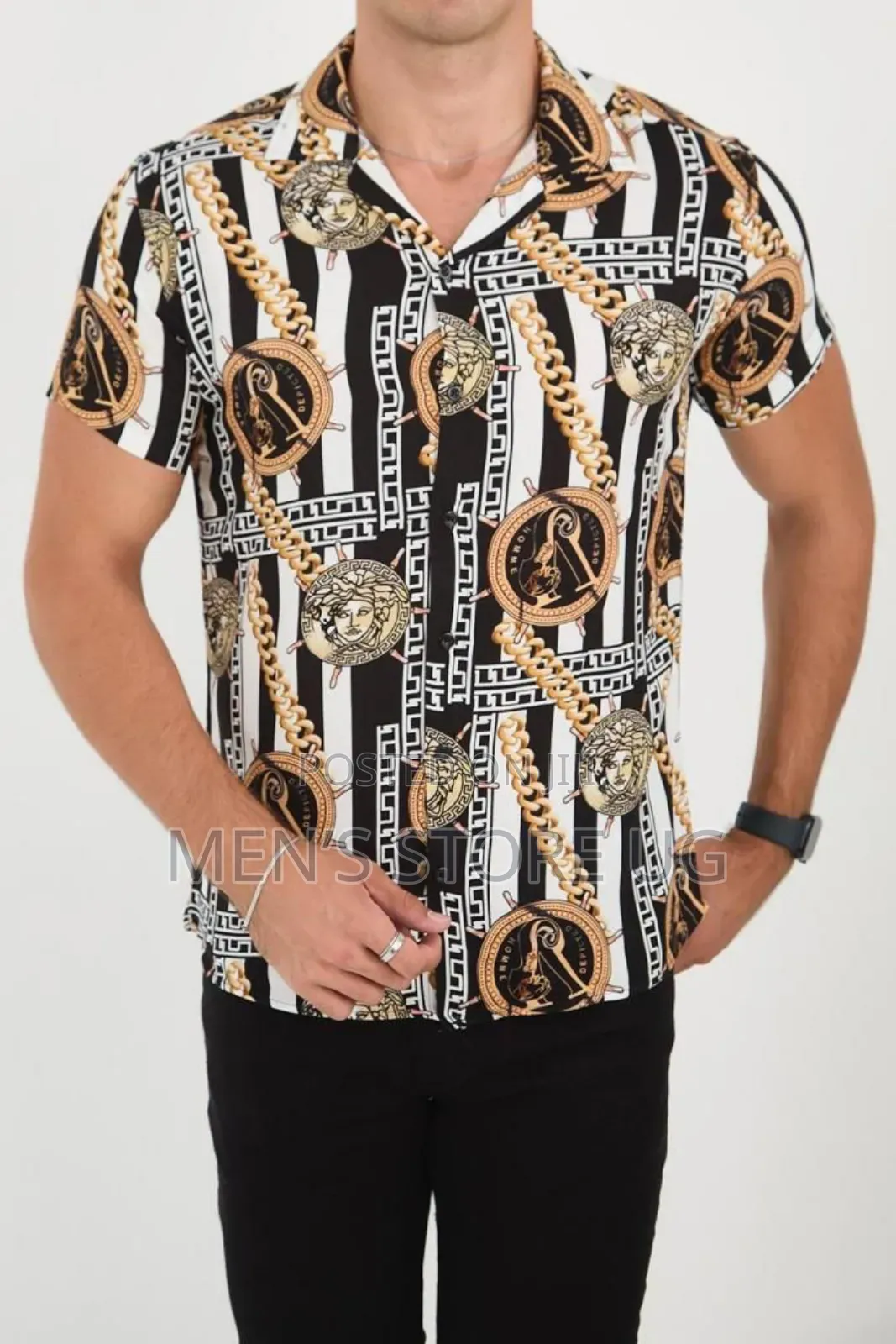 Mens Short Sleeve Versace Vintage Style Turkish Shirts