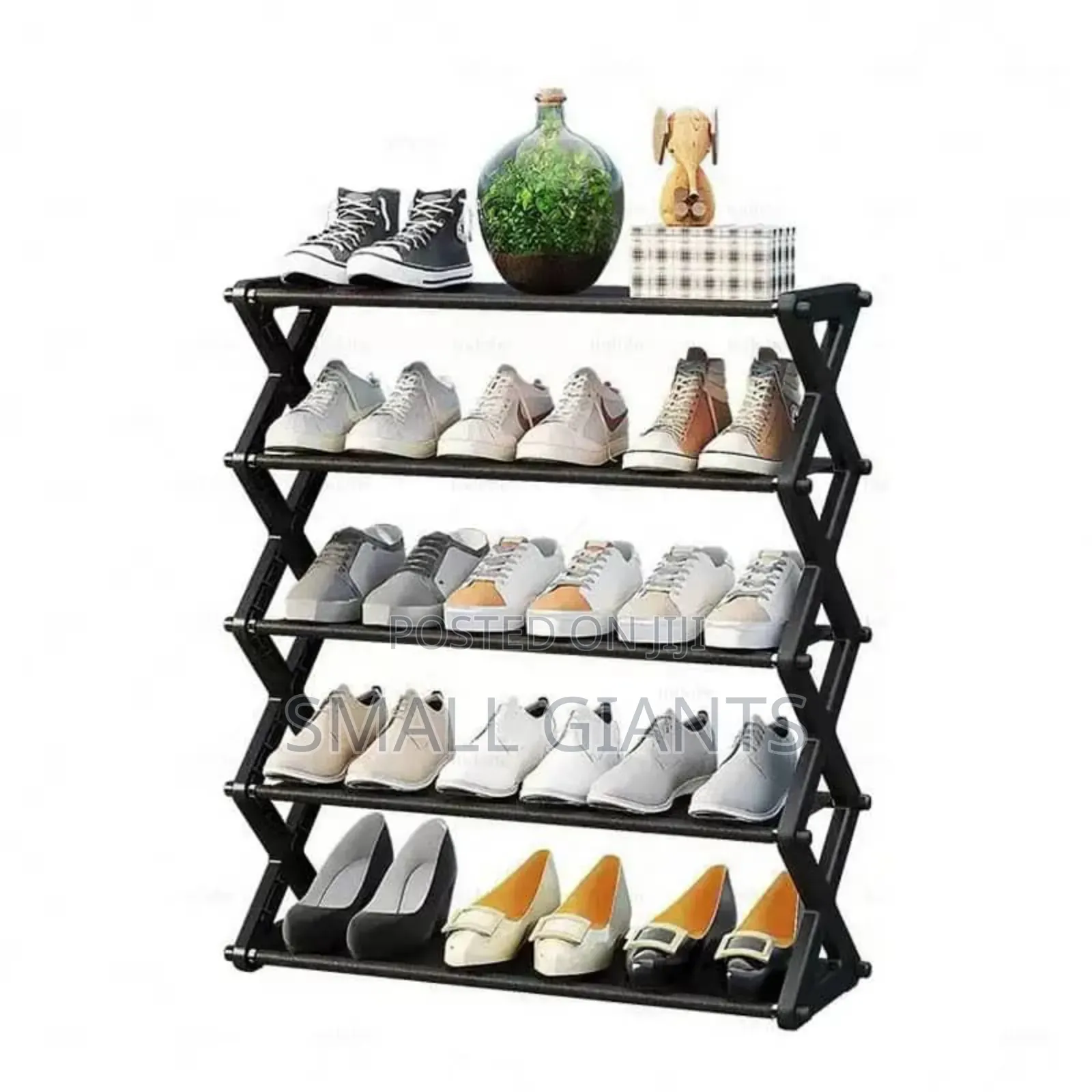 Foldable Multi-Tiered Shoe Rack