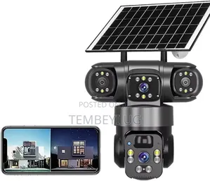 Solar Powered Security Camera With Multiple Lenses