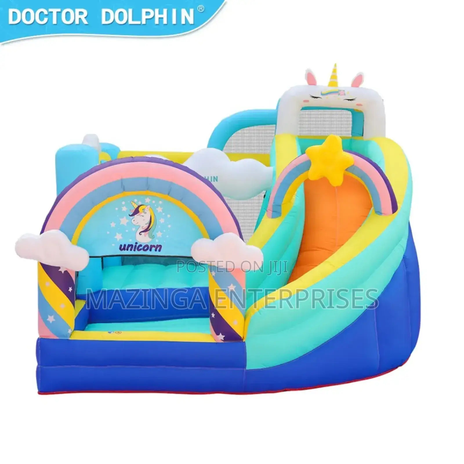2.4mx3.2mx3m Doctor Dolphin Unicorn Outdoor Bouncing Castles For Sale