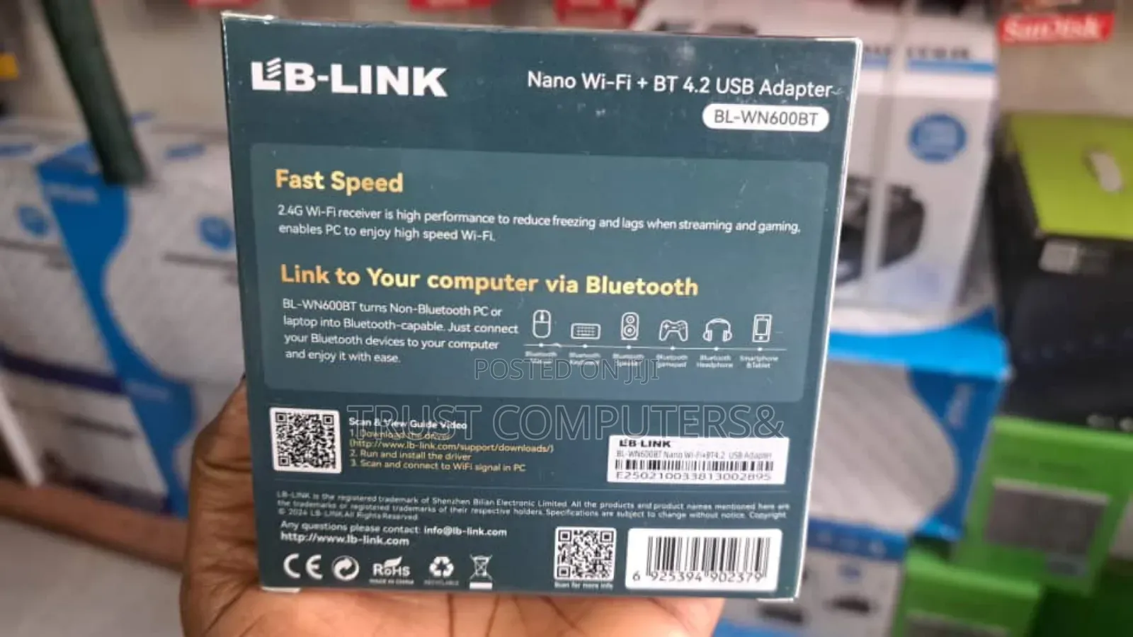 Lb-Link Nano Wi-Fi + Bt4.2 Usb Adapter, Model Bl-Wn600bt.
