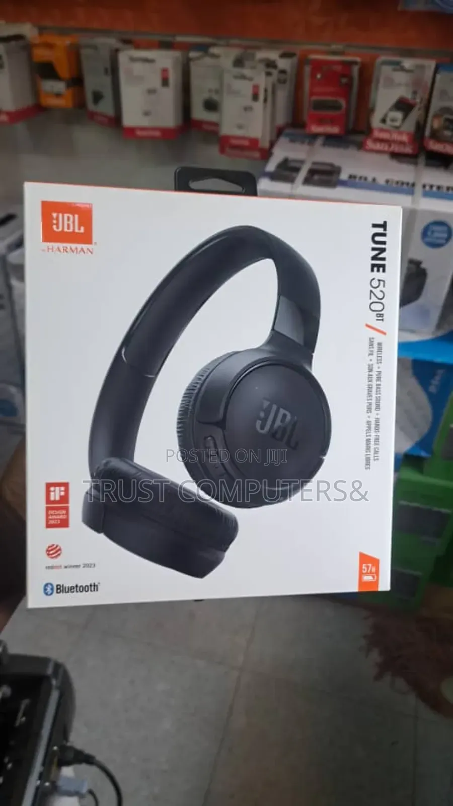 JBL Tune 520bt Wireless on-Ear Headphones.