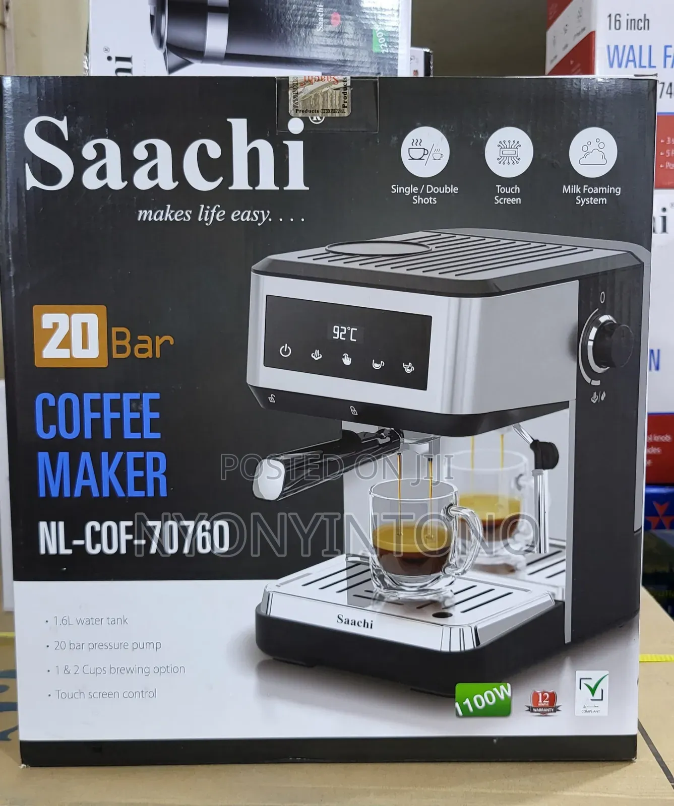 Saachi 20bar Coffee Maker With Touch Control Ni- Cof 7076d