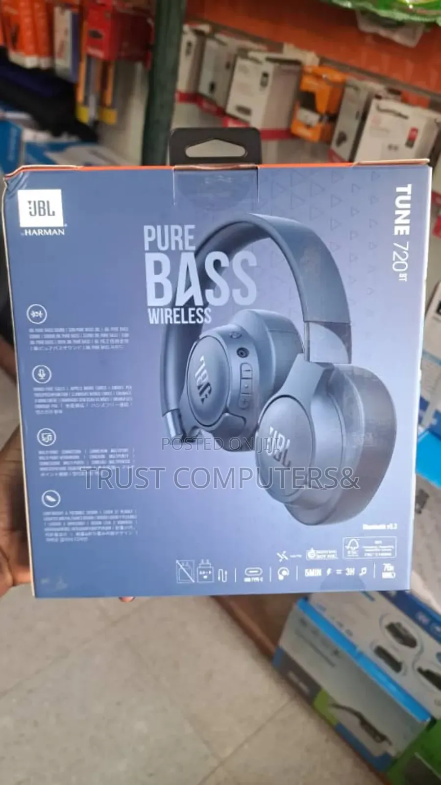 JBL Tune 720bt Wireless Over-Ear Headphones.
