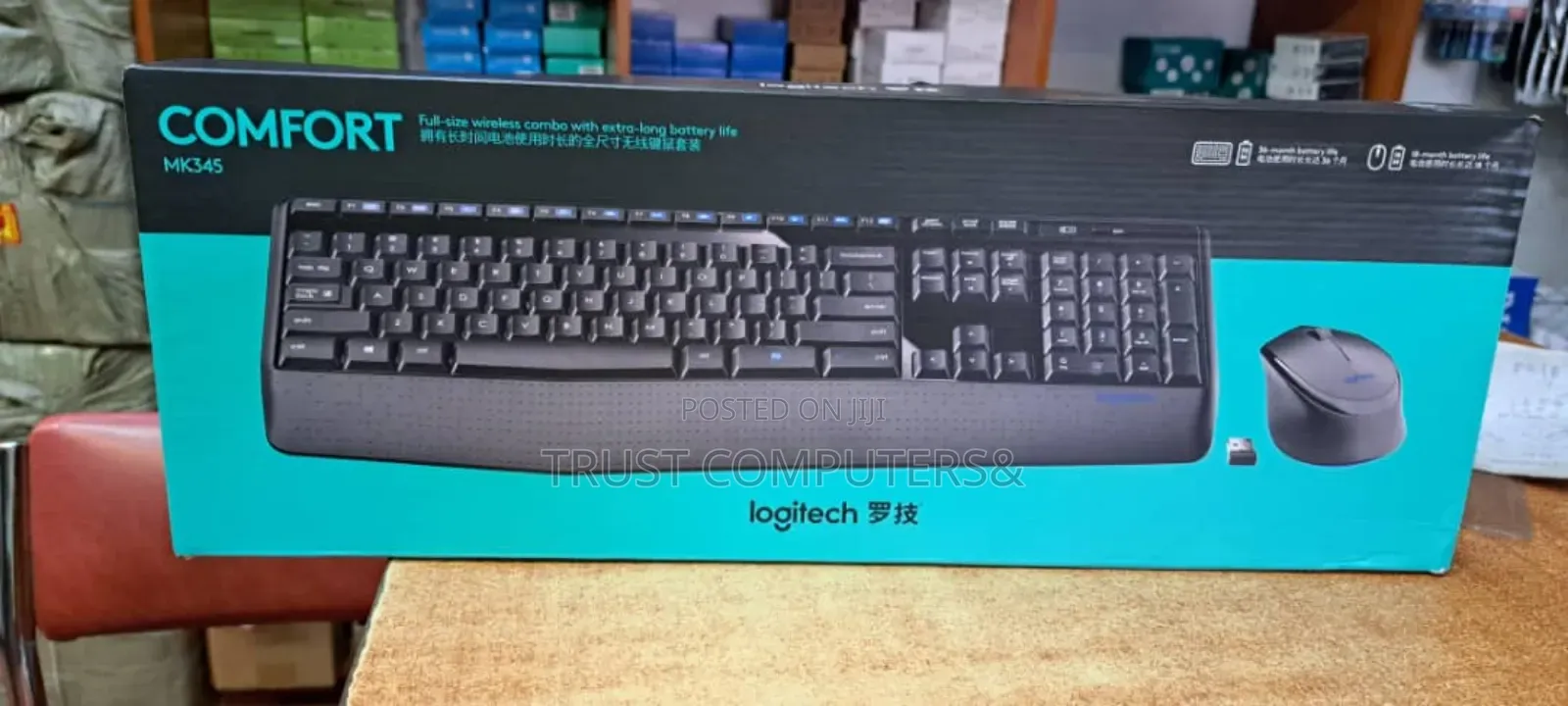 Logitech Mk345 Wireless Combo, Keyboard and Aright-Handed Mouse.