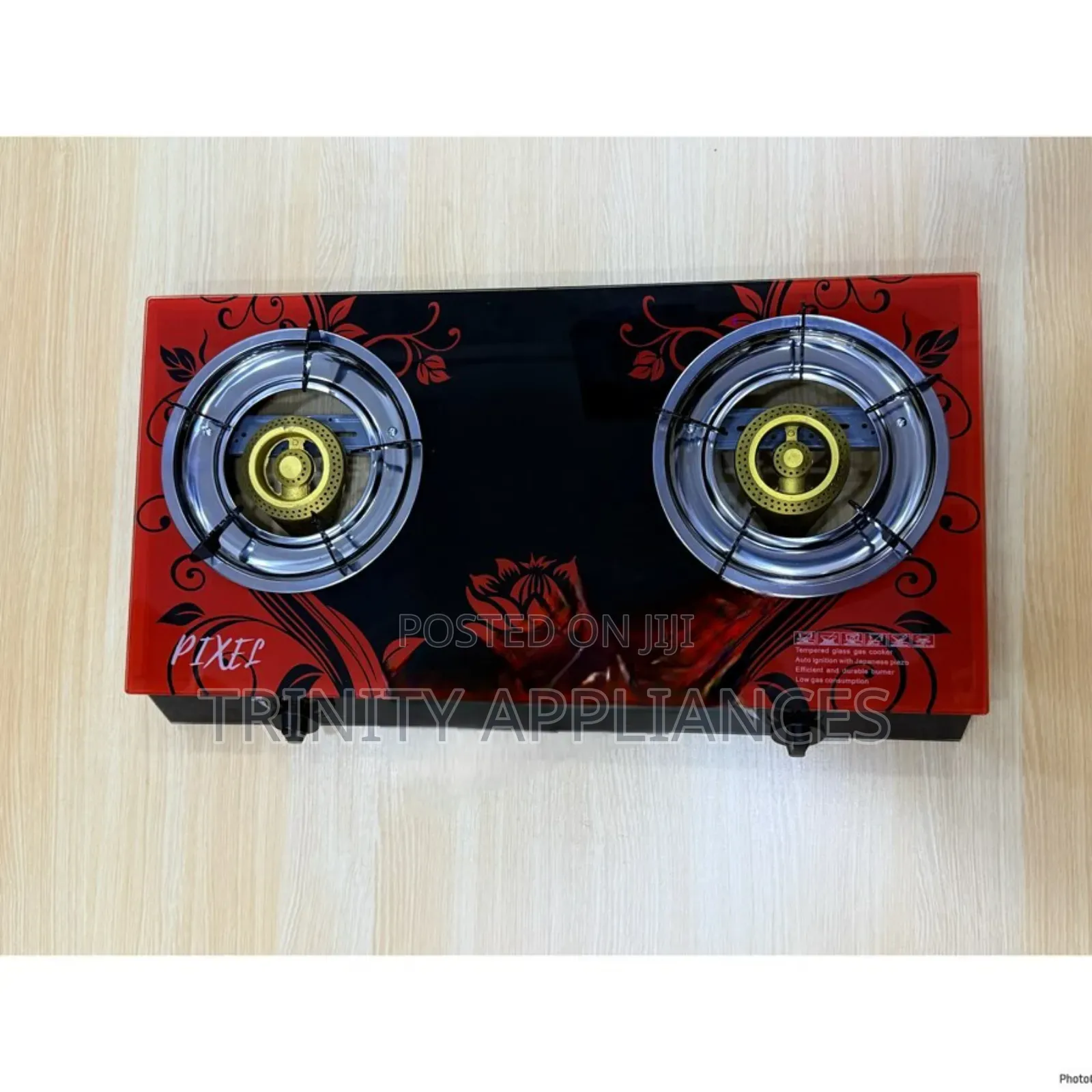 Pixel 2 Burner Tempered Glass Gas Stove