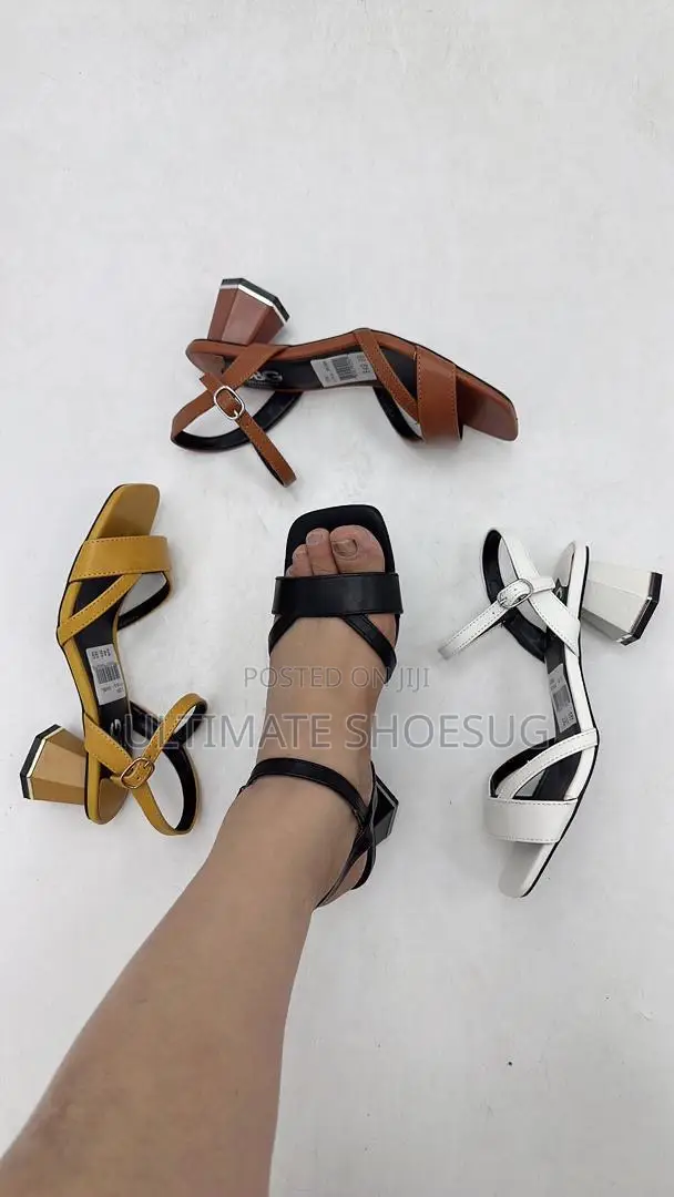 Short Block Open Heel Shoes