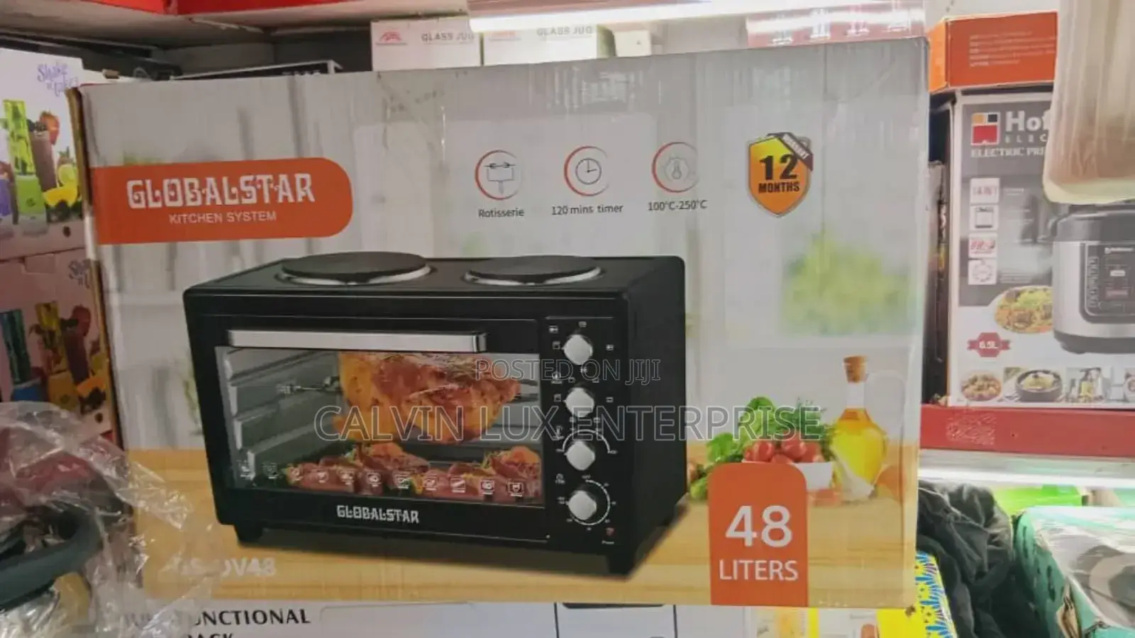 Electric Oven With Rotisserie and Hot Plates