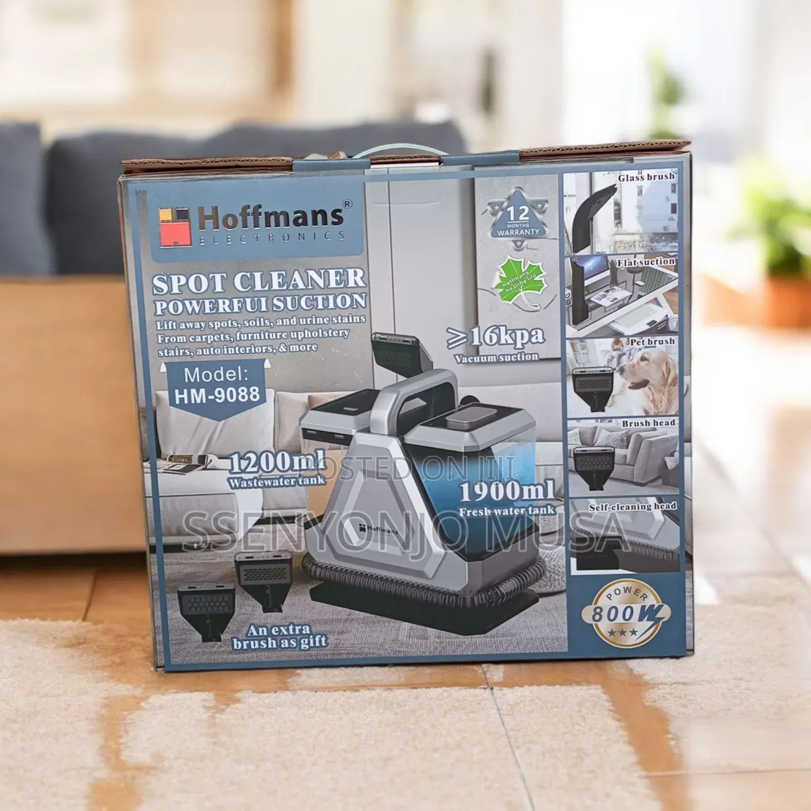 Hoffmans Hm-9088 Spot Cleaner | 800w Powerful Suction Carpet