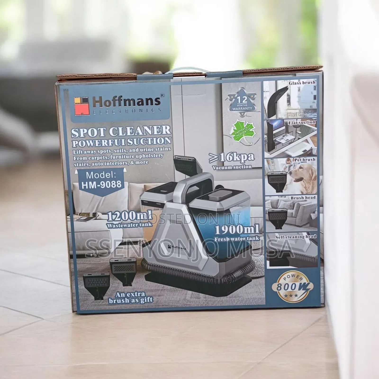 Hoffmans Hm-9088 Spot Cleaner | 800w Powerful Suction Carpet