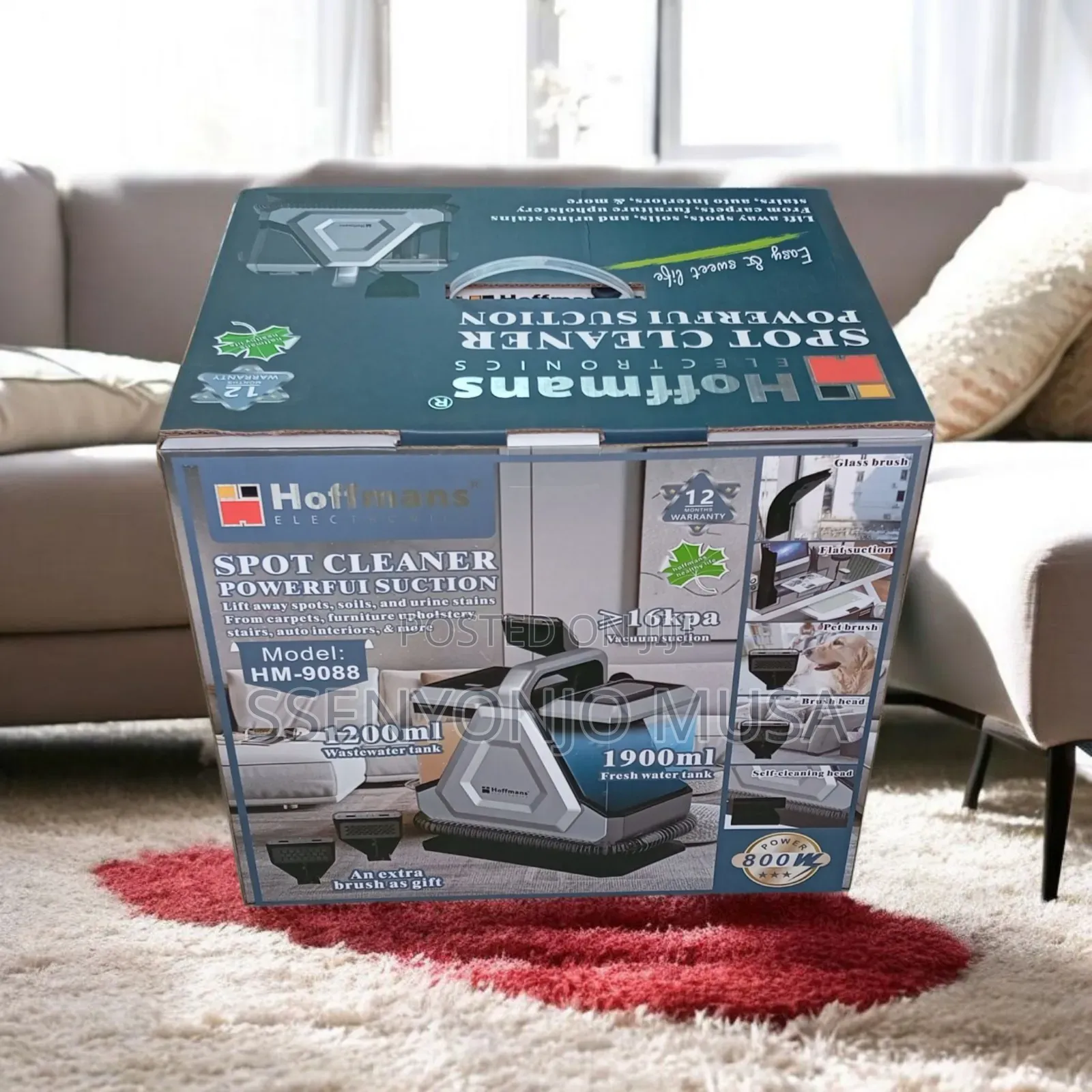 Hoffmans Hm-9088 Spot Cleaner | 800w Powerful Suction Carpet