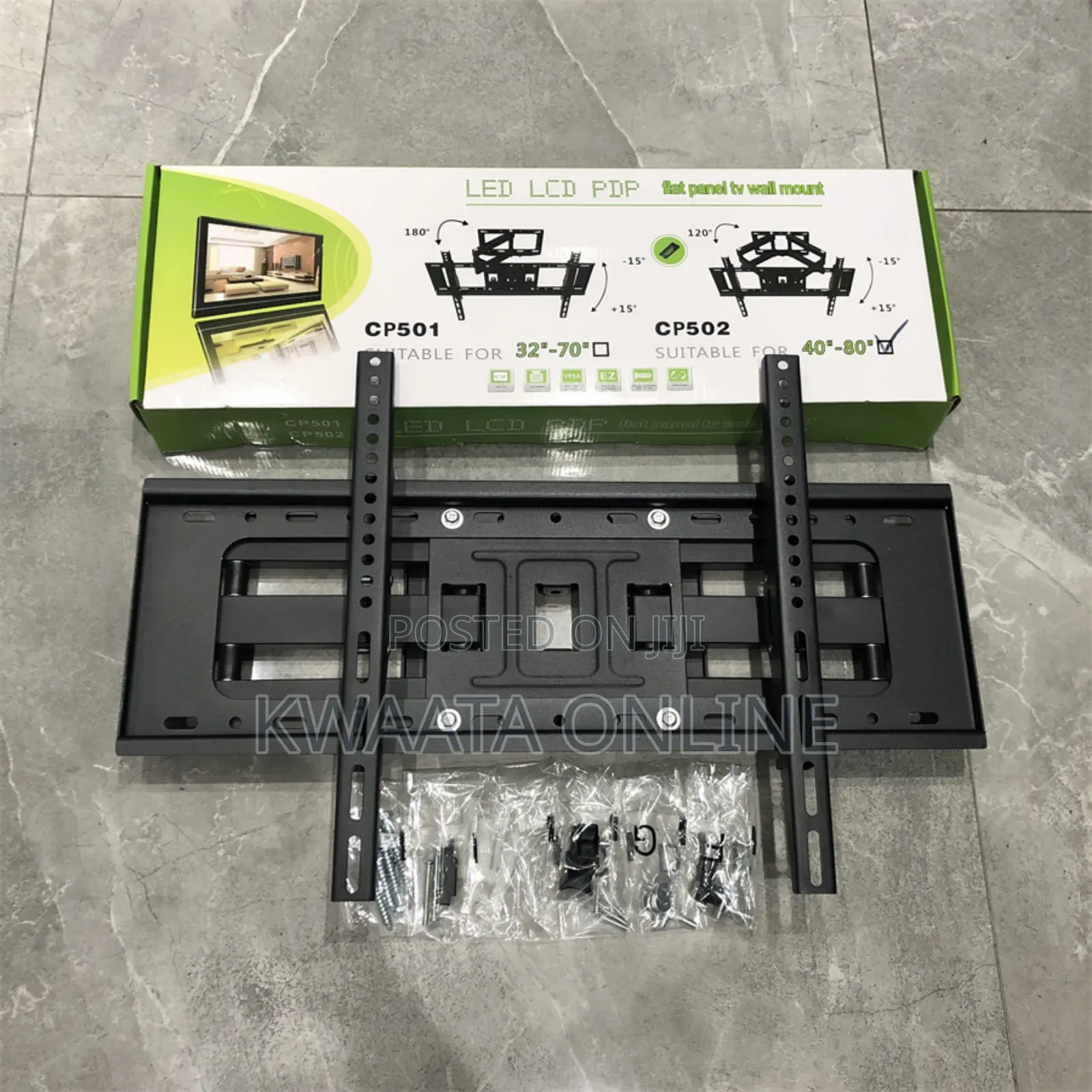 32''-80'' Tv Wall Mount Bracket Double Arm Tilt Steel Mobile Stand
