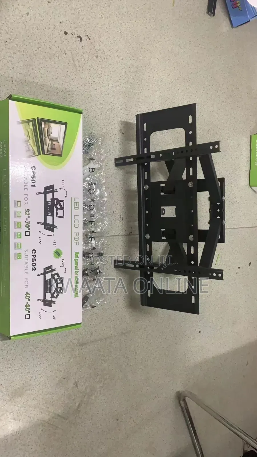 32''-80'' Tv Wall Mount Bracket Double Arm Tilt Steel Mobile Stand