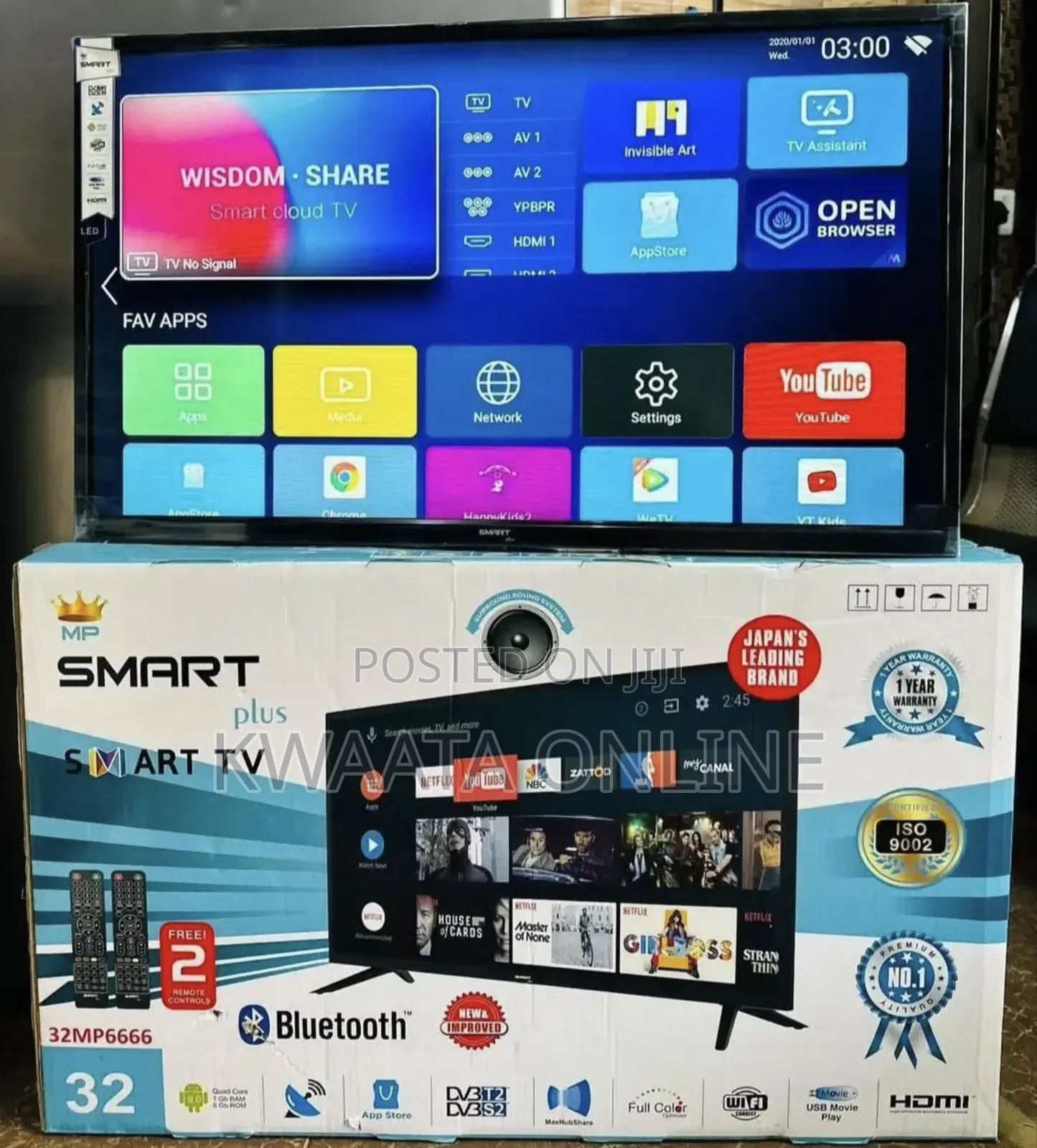 43, 32, 40, 50, 55inch, Smart Plus Android Tv, Bluetooth, 2 Remotes