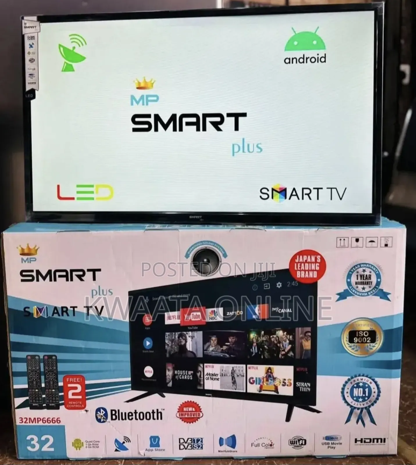 43, 32, 40, 50, 55inch, Smart Plus Android Tv, Bluetooth, 2 Remotes