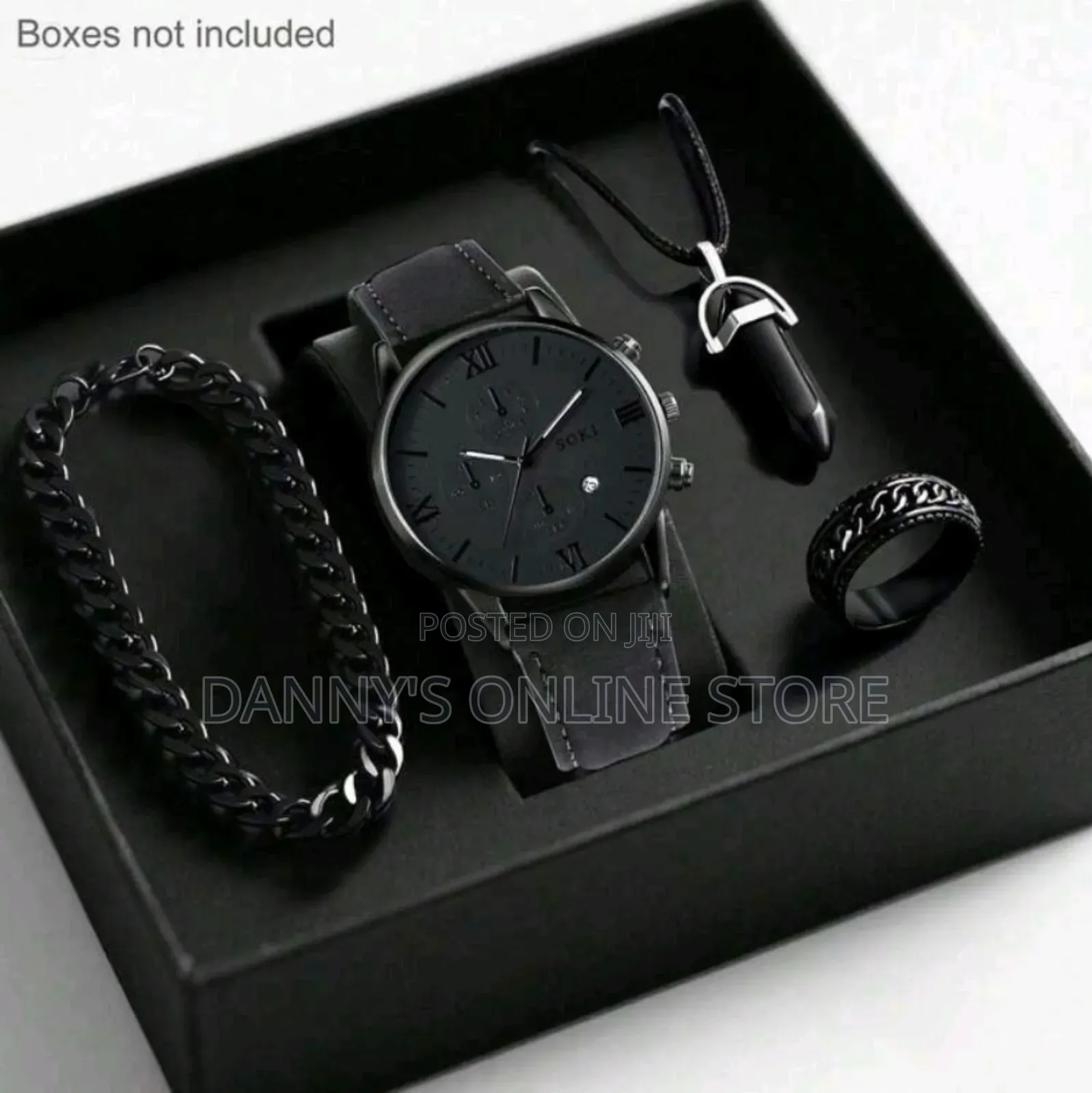 4pcs Men's and Women's Quartz Watch Set, Pu Strap, Round Dial, Electr