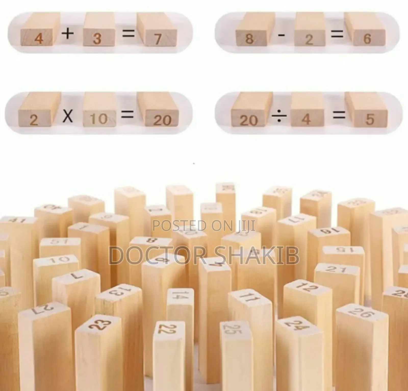 Strong 54pcs Wooden Jenga Blocks
