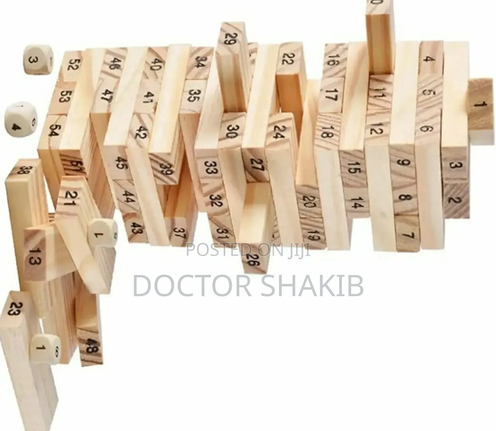 Strong 54pcs Wooden Jenga Blocks