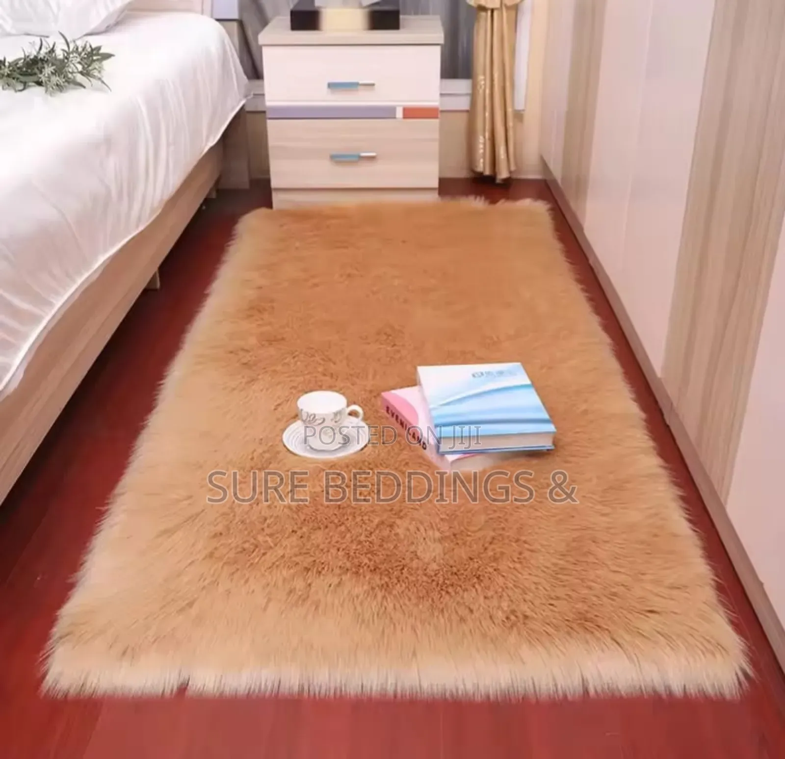 Mint Fluffy Bedside Carpet