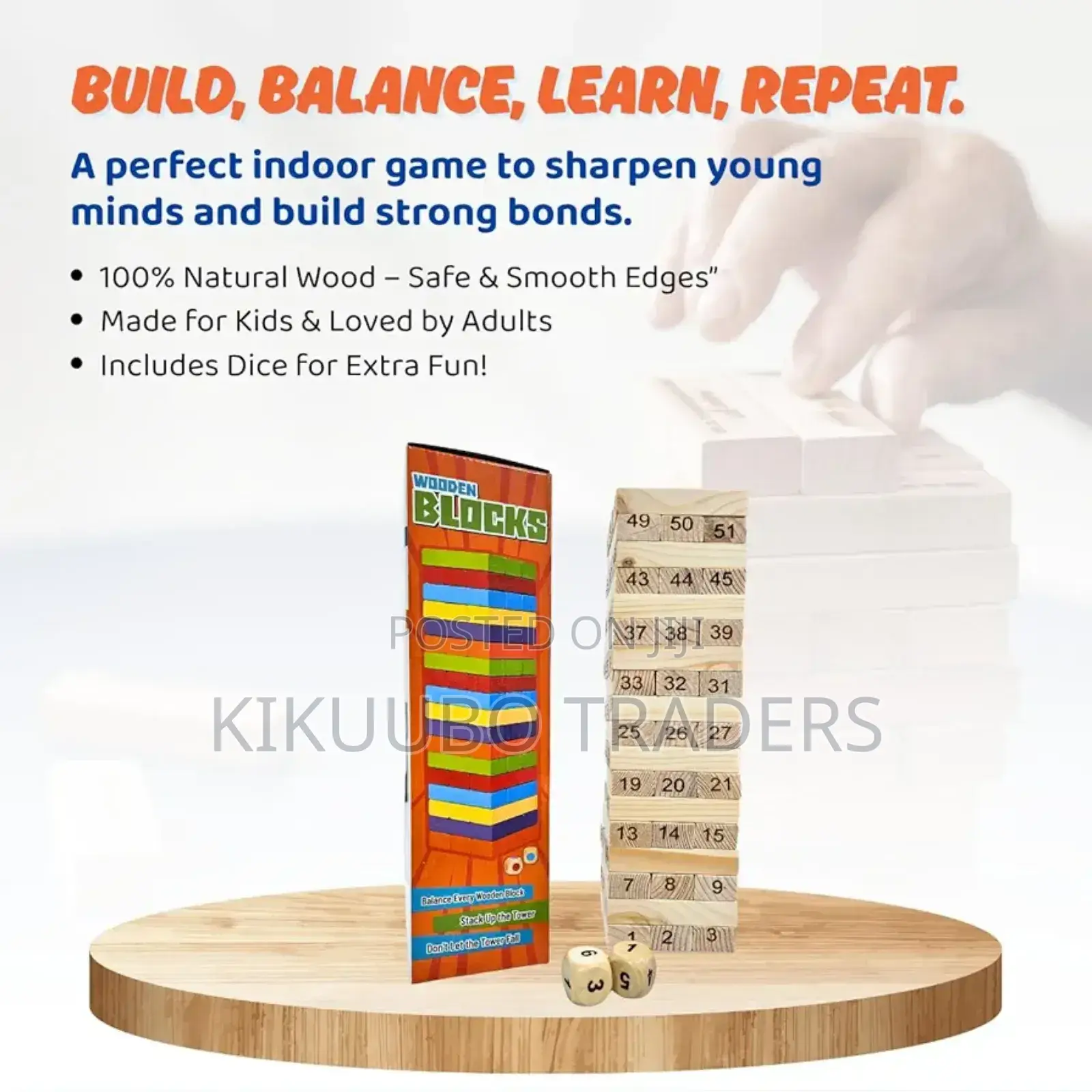 54pcs Stacking Game Wooden Blocks