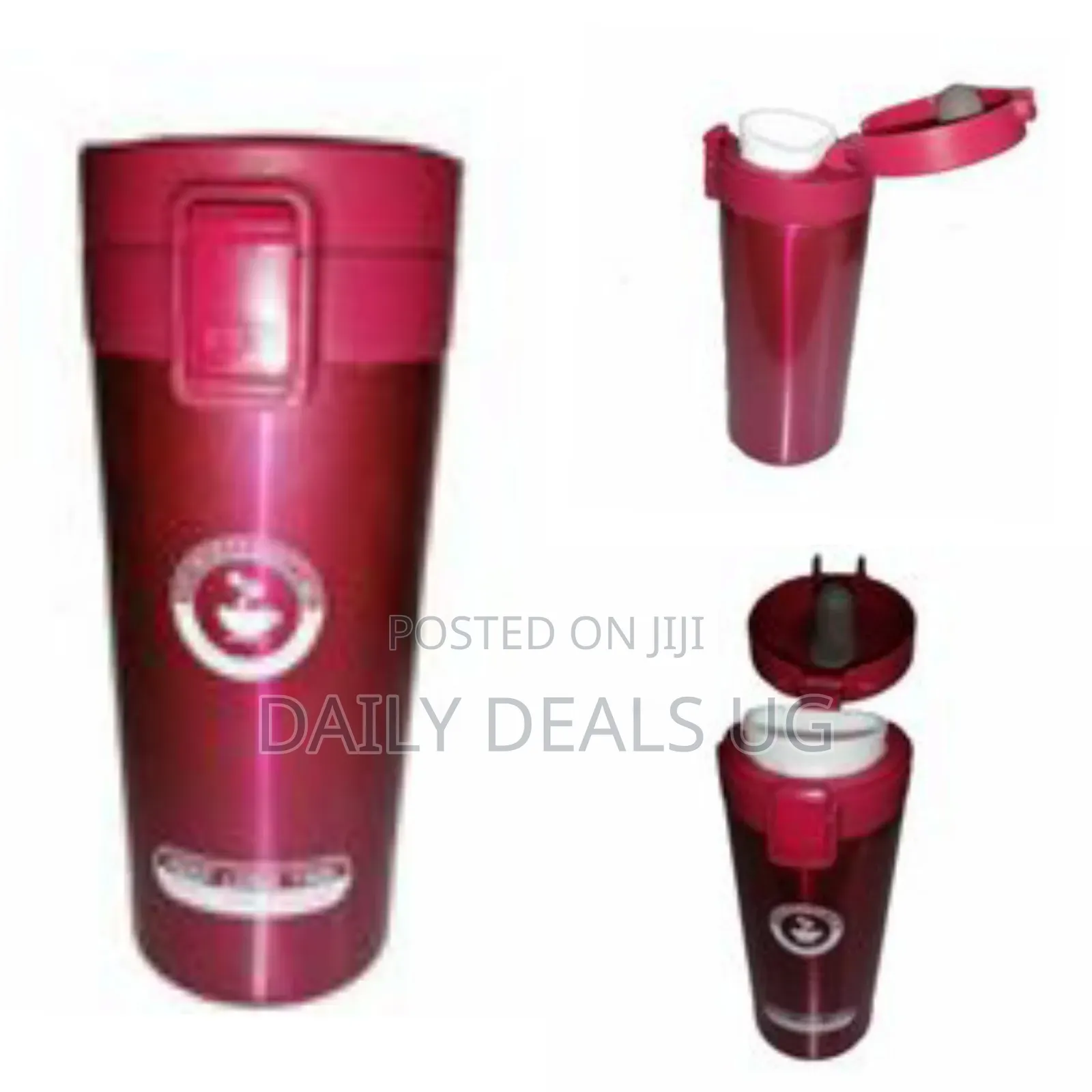 Stainless Steel Thermos Travel Mug Cup, 380 Ml - Pink