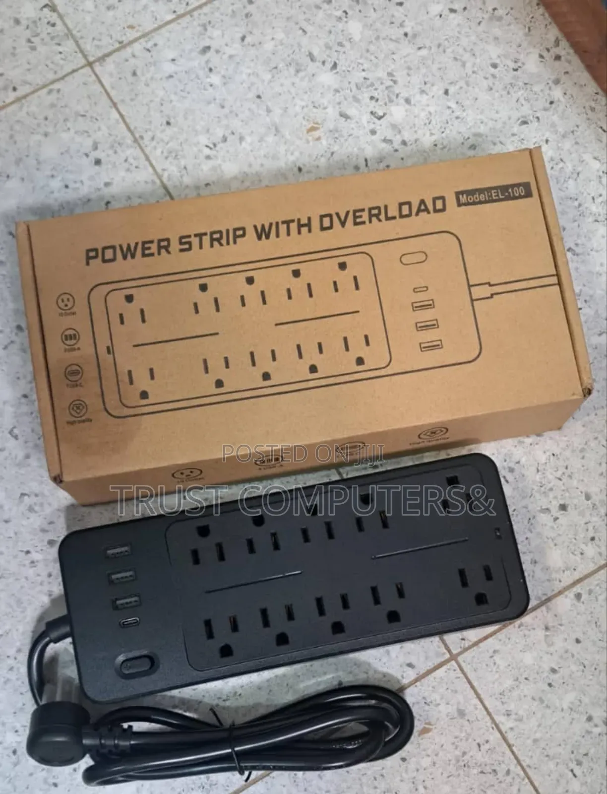 Power Strip With Overload Protection, Model: El-100