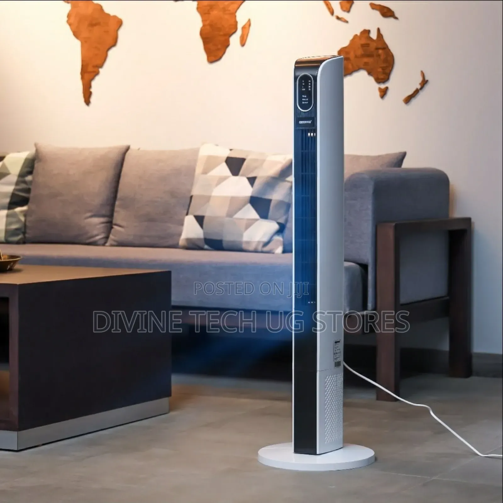 Geepas Digital Portable Tower Fan - White and Black