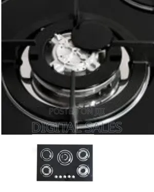 Digiwave 30'' Black Gas Stove Tempered Glass Panel Built-In