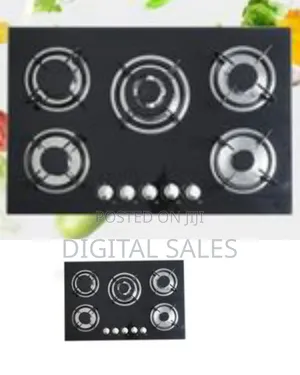 Digiwave 30'' Black Gas Stove Tempered Glass Panel Built-In