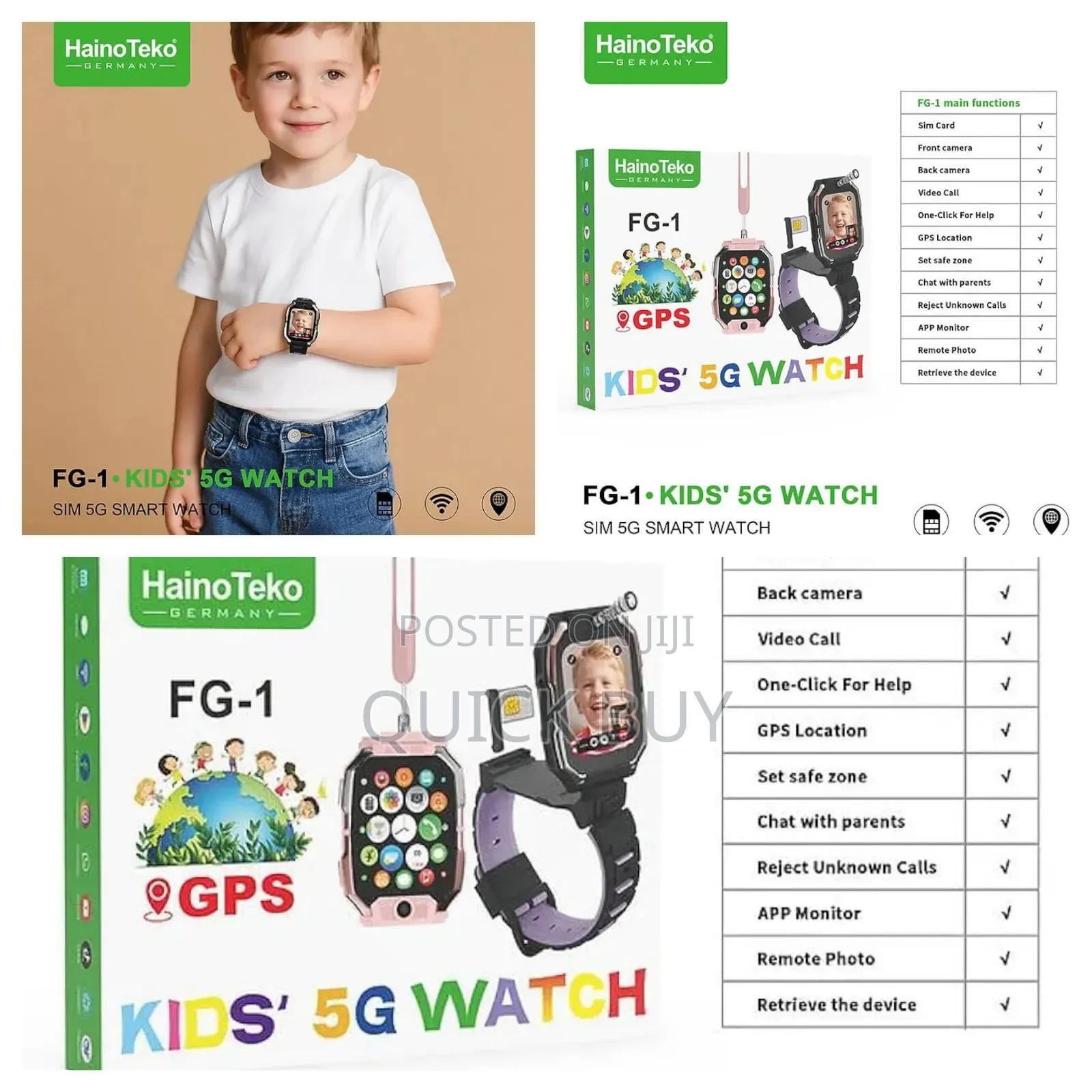 Hainoteko Fg-1 Kids' 5g Smart Watch With Sim Card Support